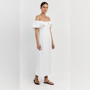 DISSH White Linen Midi Dress